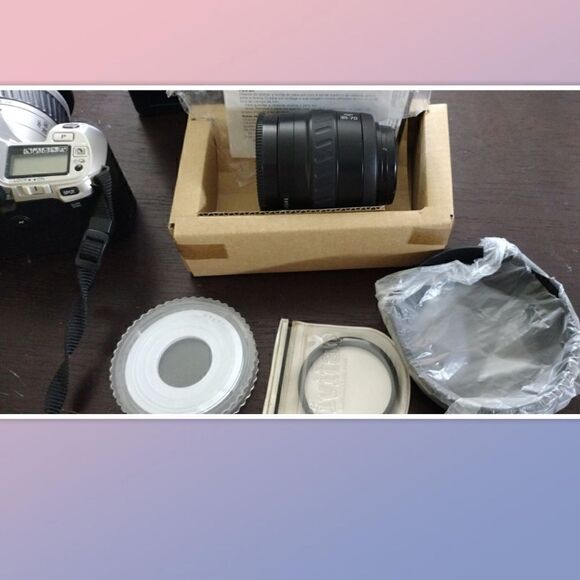 Minolta Maxxum HTsi Plus 35mm SLR Film Camera w/ 28-80mm Minolta Lens & Vivitar - Picture 5 of 7